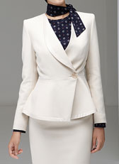 職業女西服套裝米白色M-17