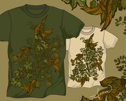 創意手繪多魚t恤衫圖案設計